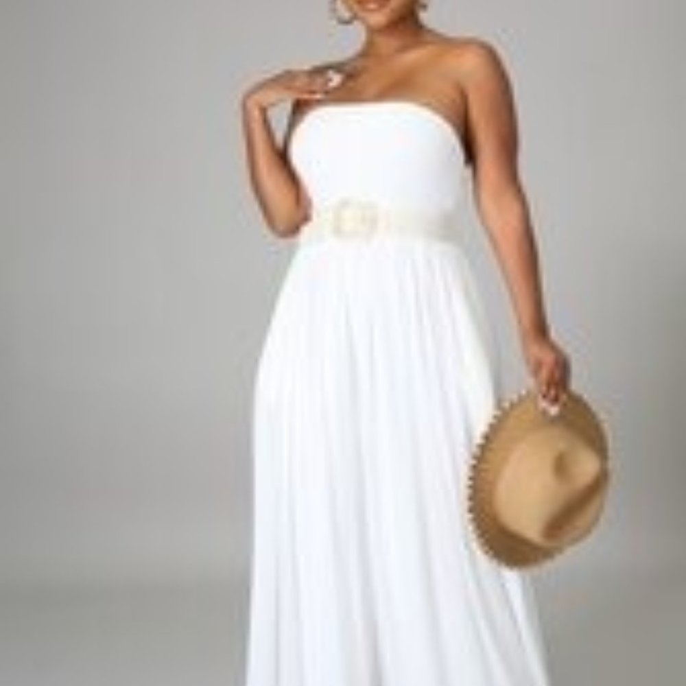 Boho Jumpsuit LARGE / Ivory my sexy styles by Jainmy Martinez has flow